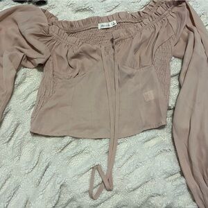 Active USA Blush Off-Shoulder Blouse